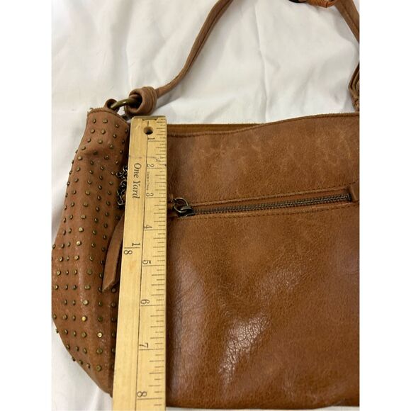 The Sak shoulder bag leather gold studs zipper purse - Picture 8 of 9